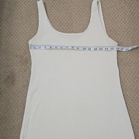 Free People Cream Ribbed Dress size medium - Picture 3 of 6